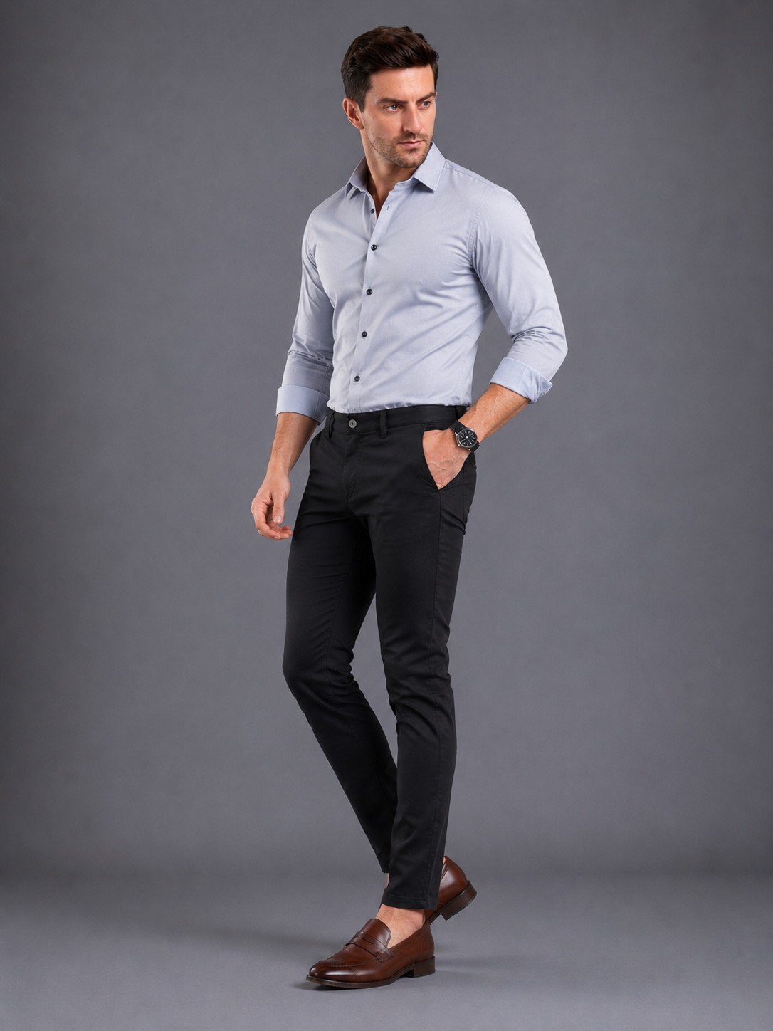 SPARKY Men Solid Formal Pant | Smart Casual Office Trousers