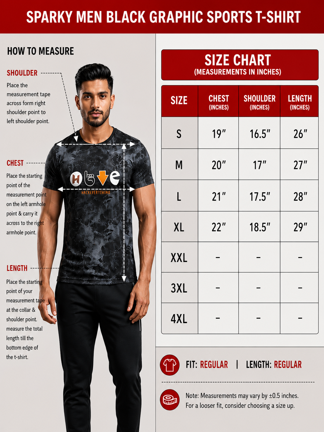 Sparky Men Black Graphic Sports T-Shirt | Casual Activewear Fashion Tee