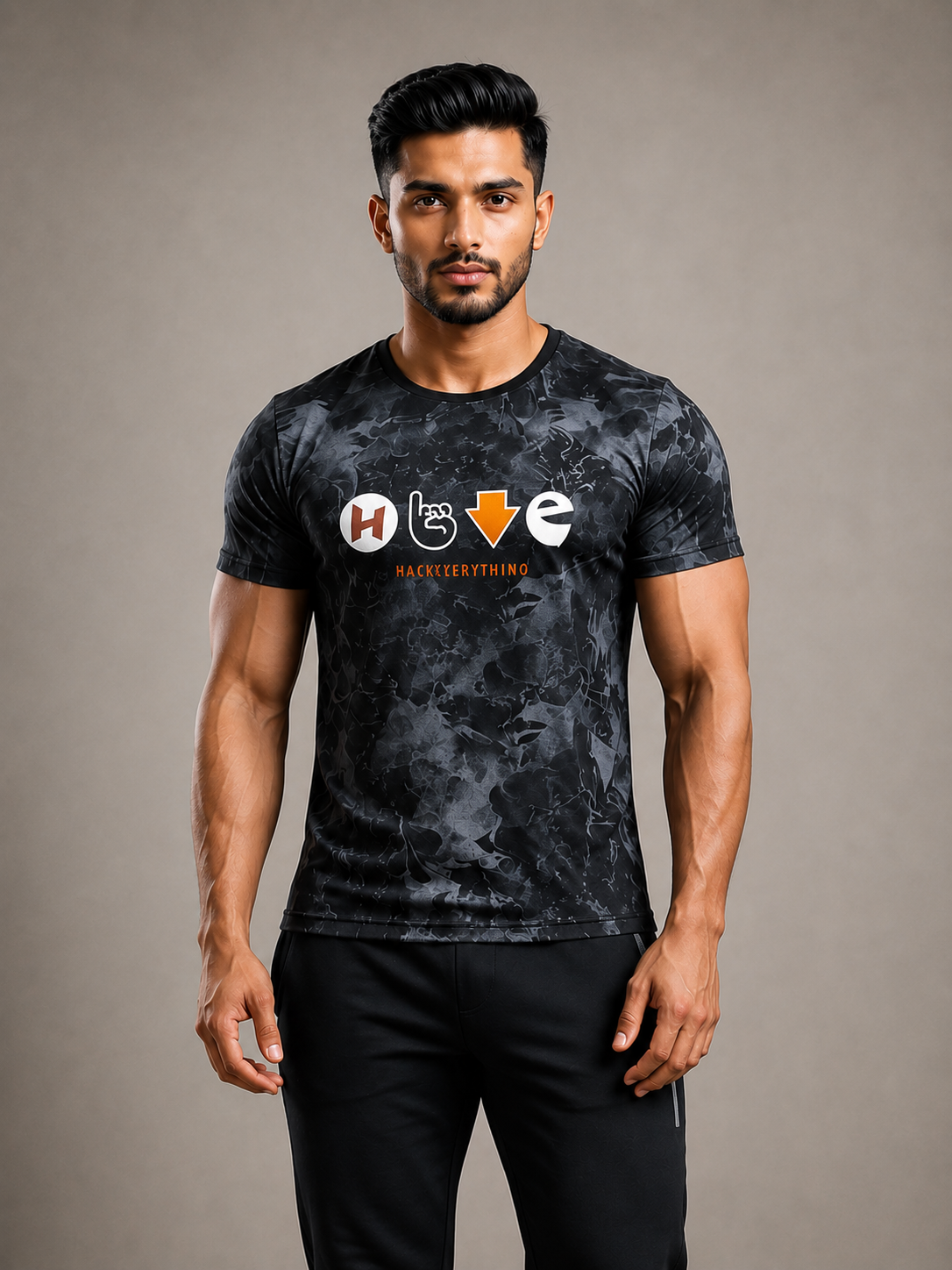 Sparky Men Black Graphic Sports T-Shirt | Casual Activewear Fashion Tee