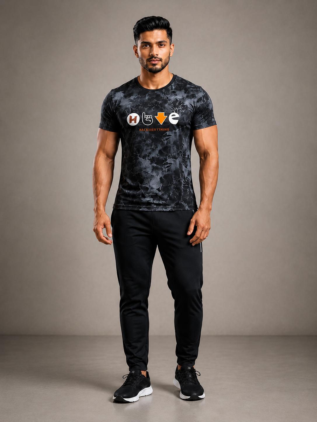 Sparky Men Black Graphic Sports T-Shirt | Casual Activewear Fashion Tee