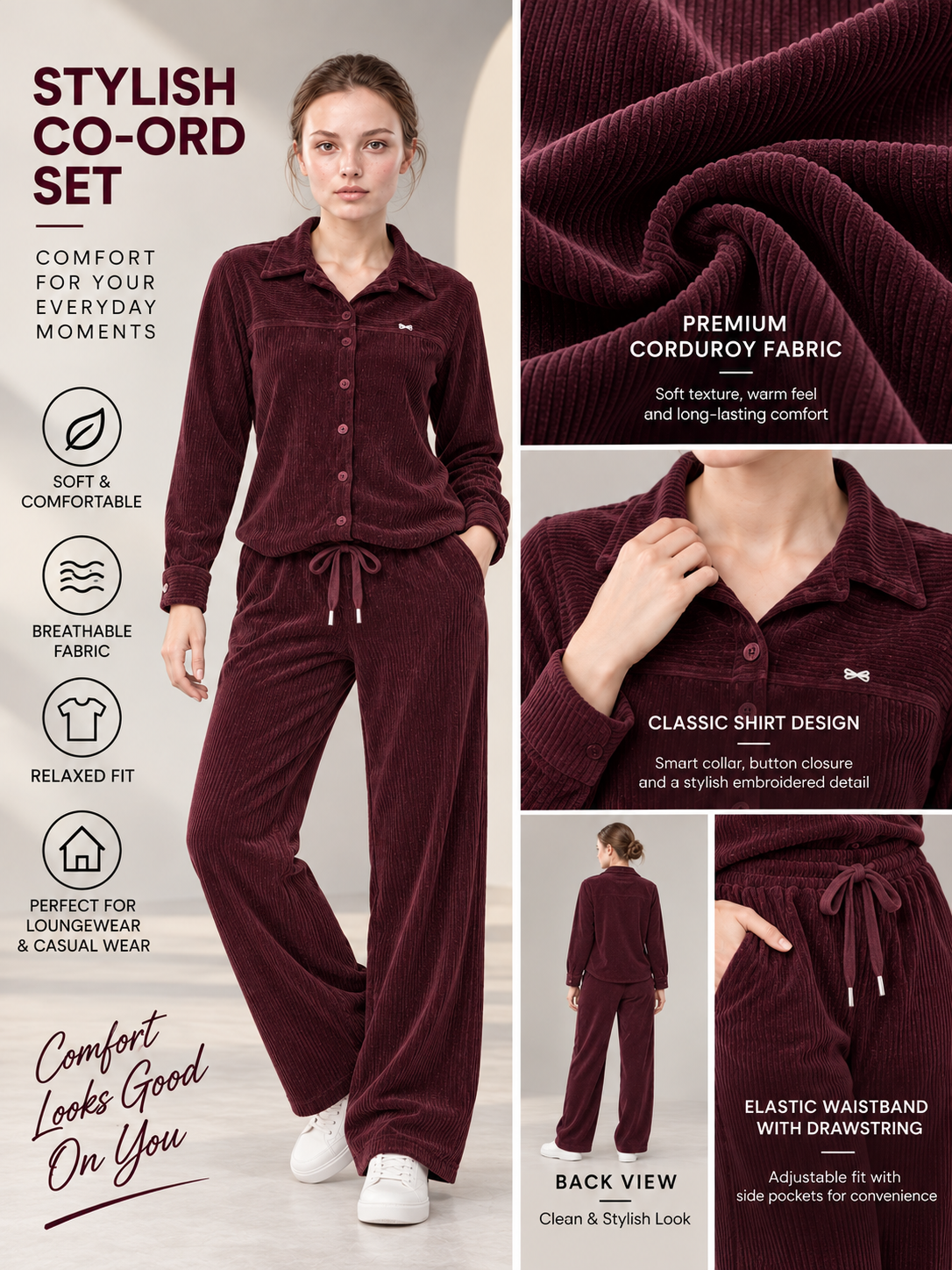 Women’s Premium Co-ord Set – Stylish Top & Matching Bottom