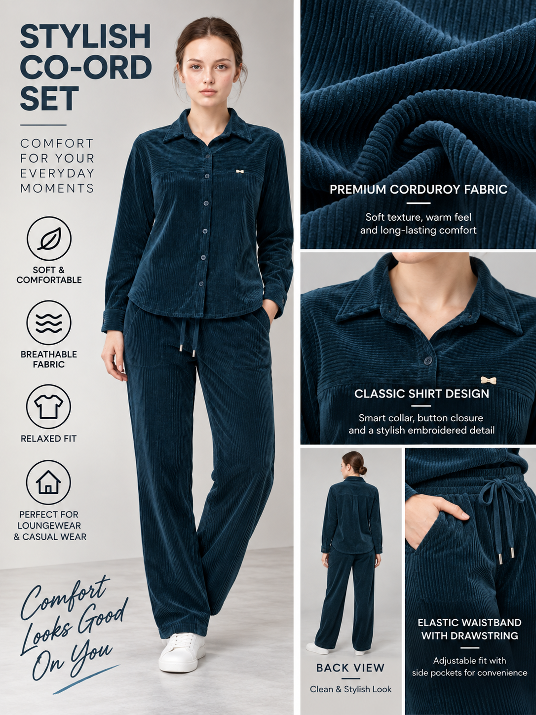 Women’s Premium Co-ord Set – Stylish Top & Matching Bottom