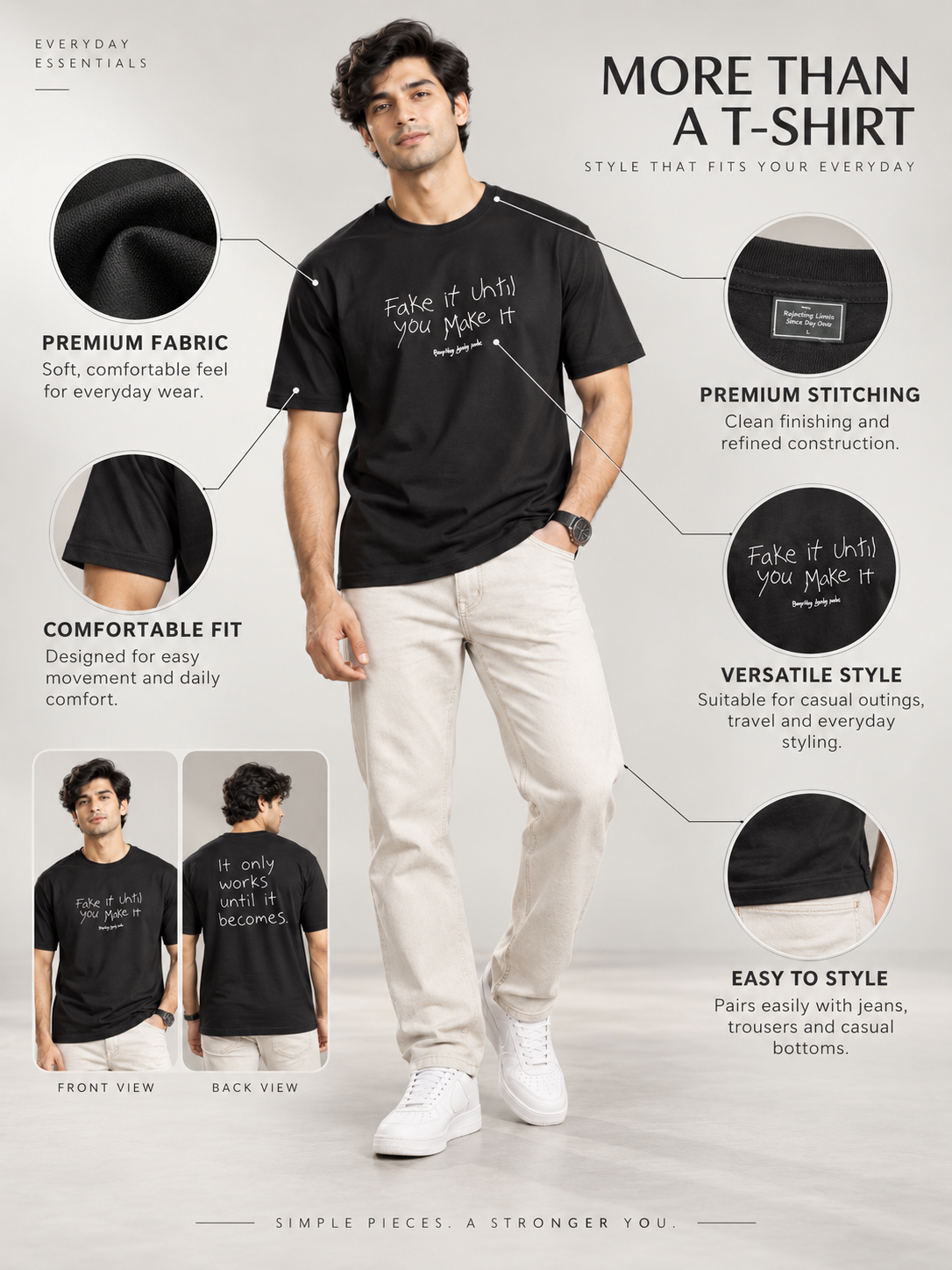 Men’s Premium Cotton Blend Half Sleeve T-Shirt
