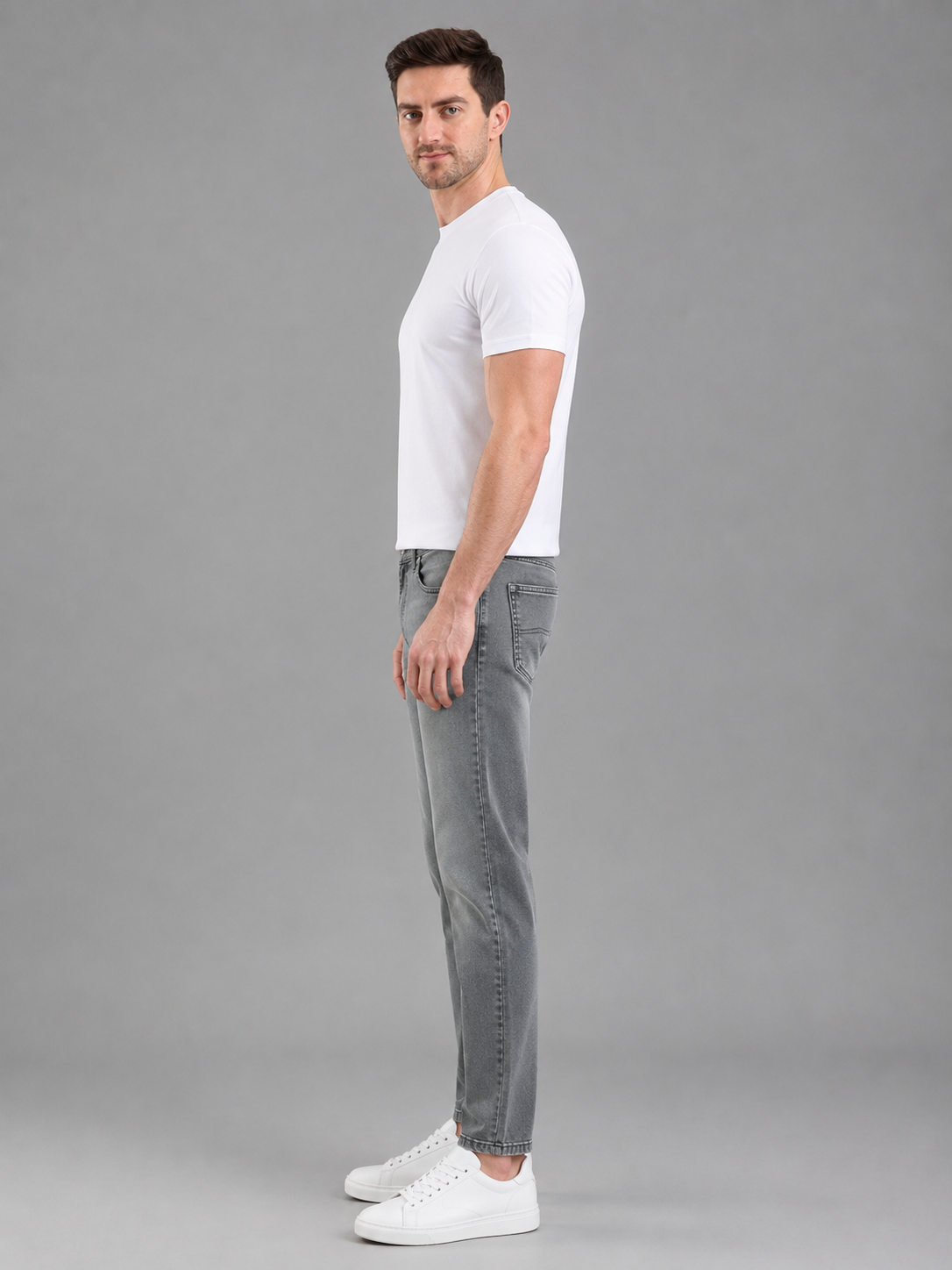 SPARKY Men Slim Fit Denim Premium Jeans Grey Color