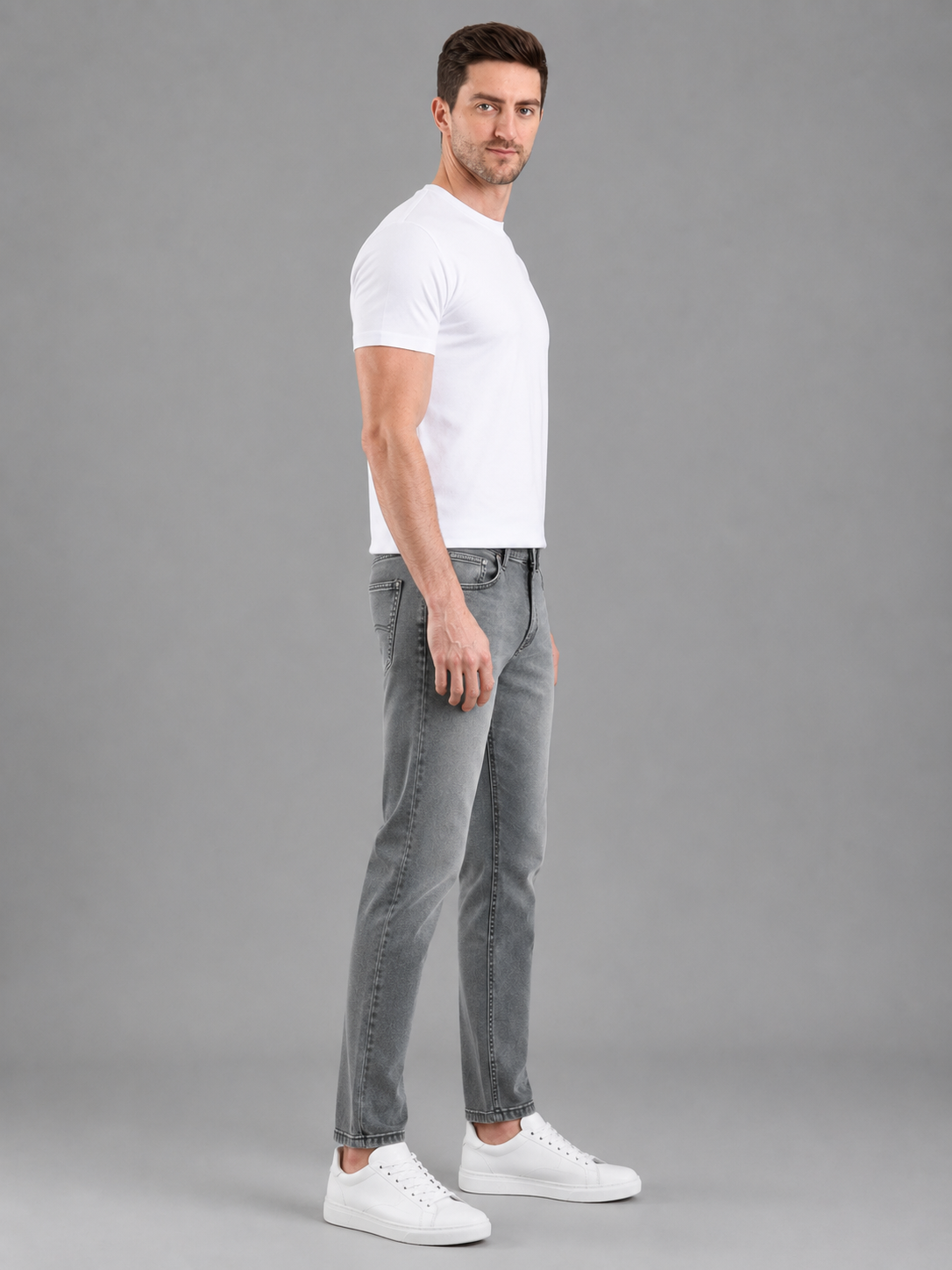 SPARKY Men Slim Fit Denim Premium Jeans Grey Color