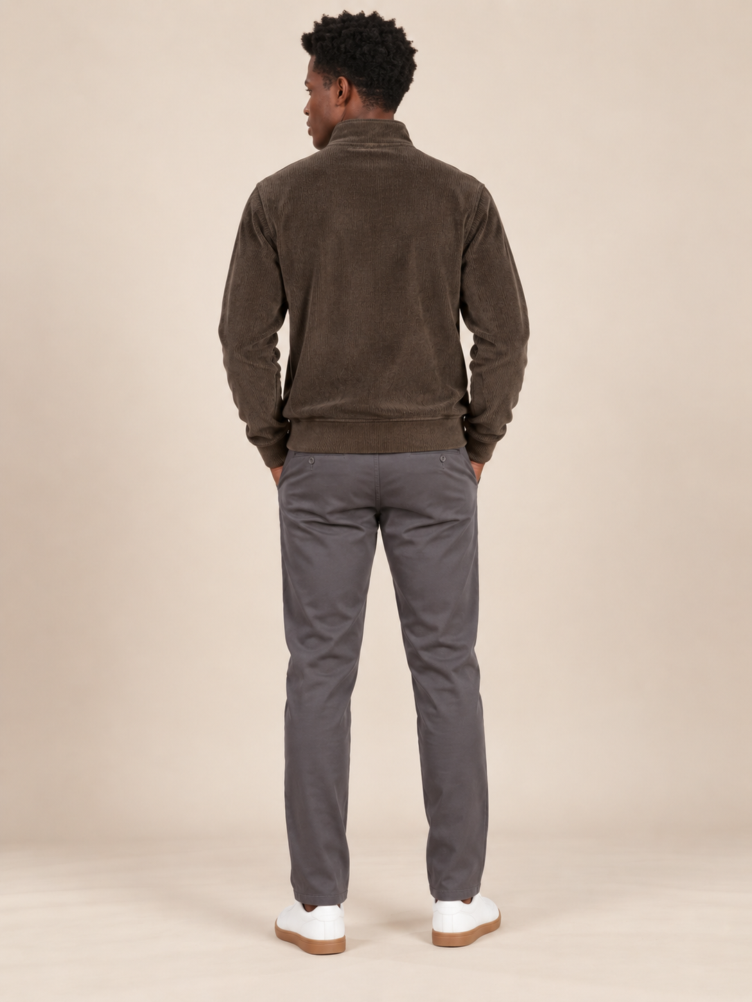 Men's Solid Full Sleeves & Half Zipper Plain Sweatshirt