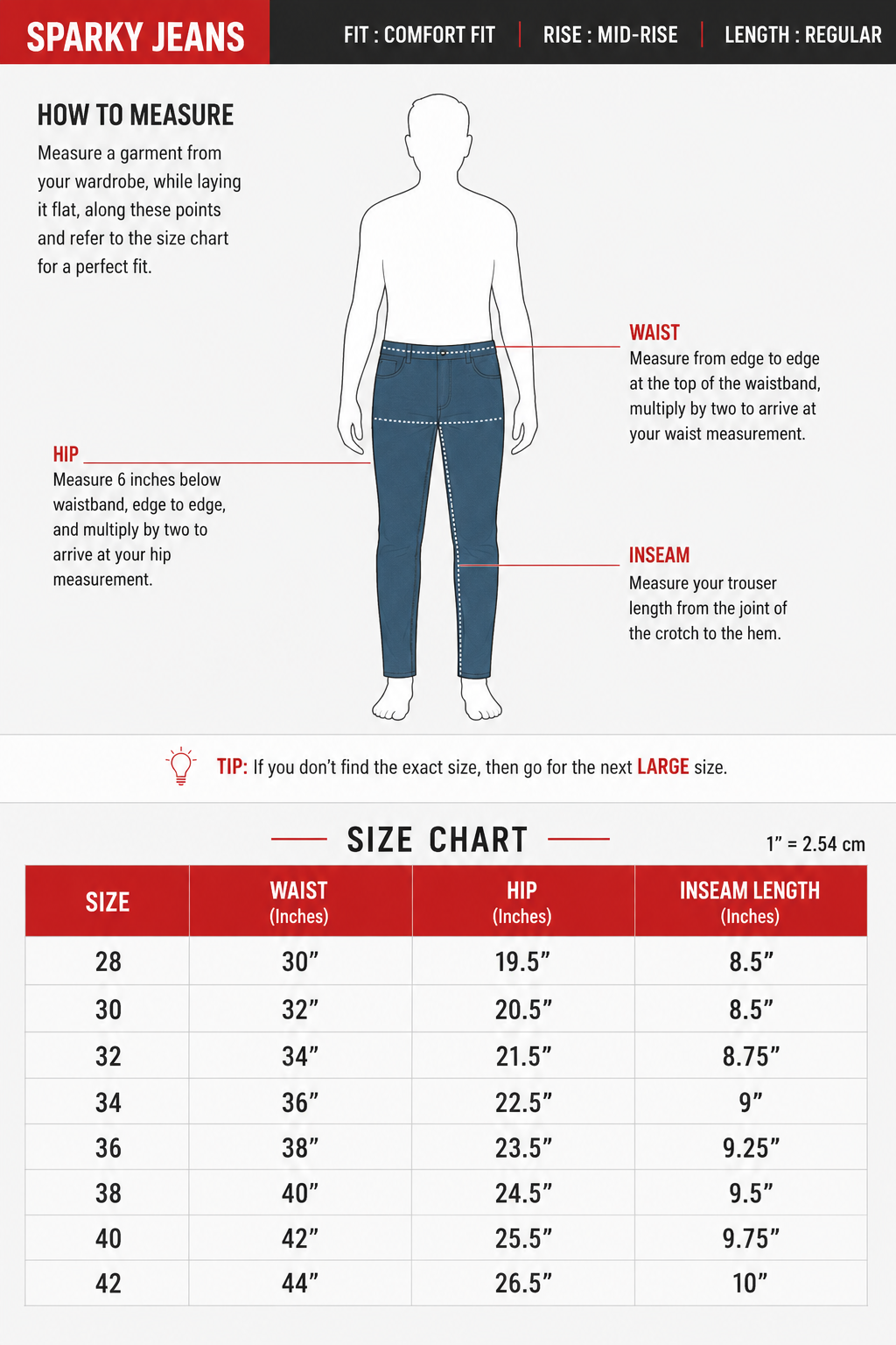 SPARKY Men Stretch Comfort Fit Mid Blue Jeans | Premium Casual Denim