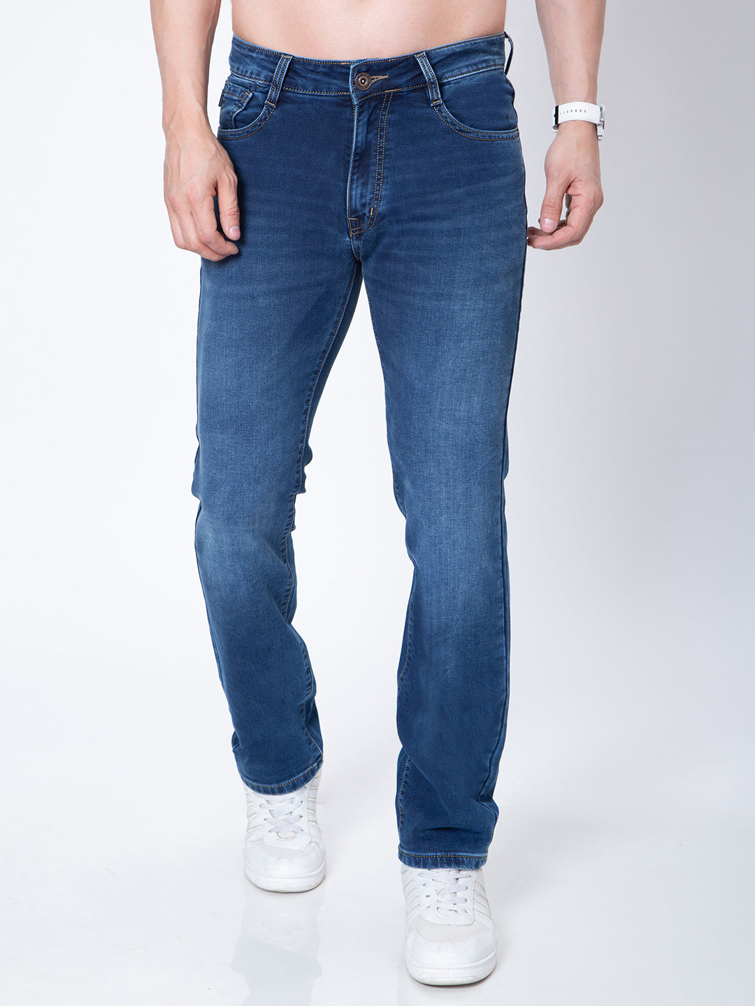 Mens Straight Fit Blue Denim