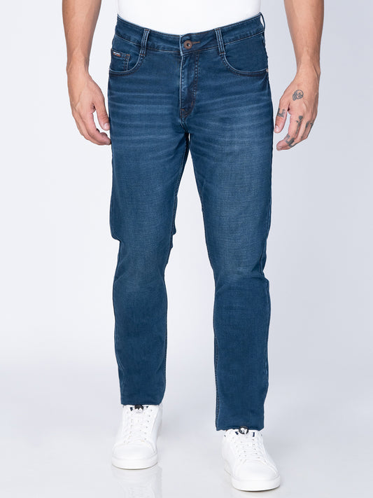 Men Narrow Blue Denim