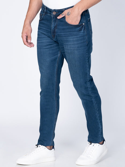 Men Narrow Blue Denim