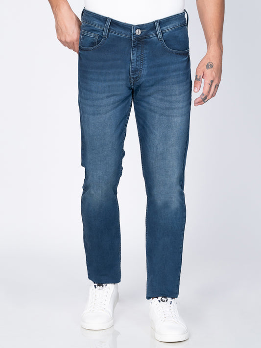 Men Narrow Mid Blue Denim