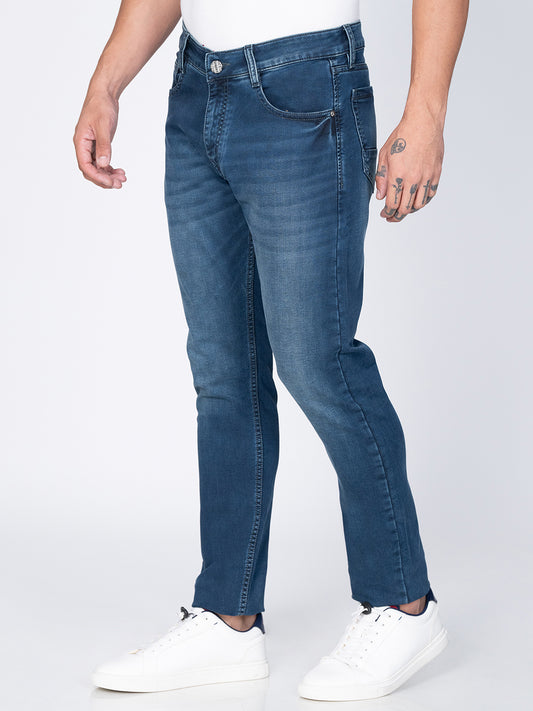 Men Narrow Mid Blue Denim