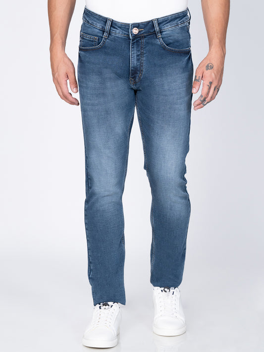 Men Narrow Blue Denim