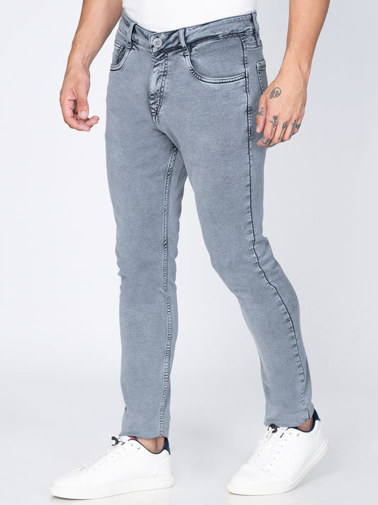 Men Narrow Grey Denim
