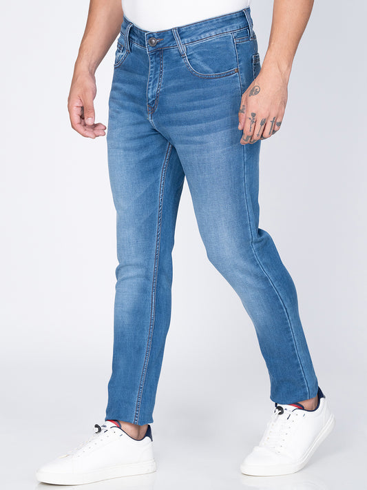 Men Narrow Blue Denim