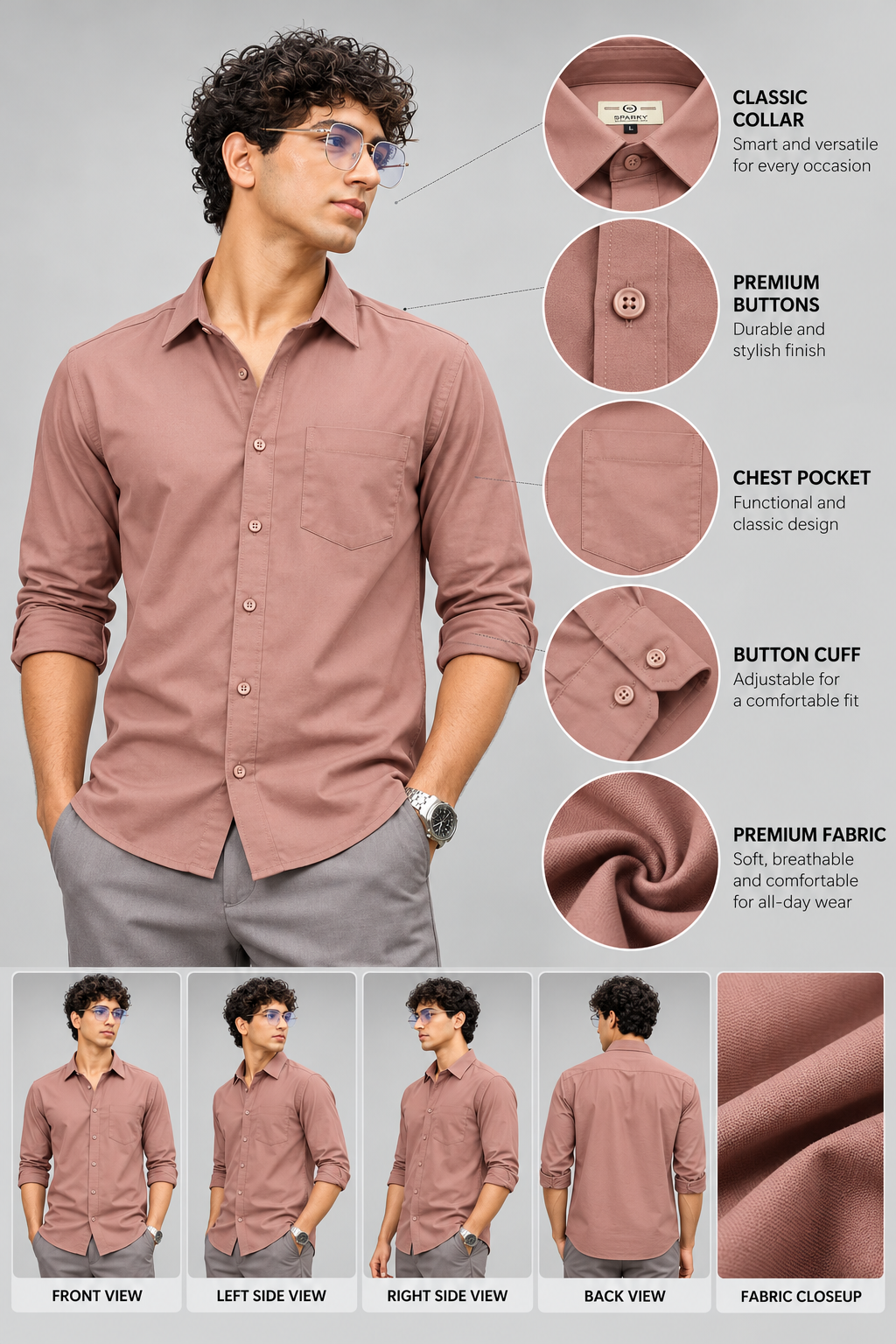 Men’s Premium Plain Casual Shirt