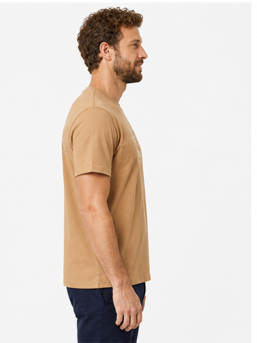 Sparky Men Camel Colour Typography T-Shirt | Premium Casual Fashion Wear