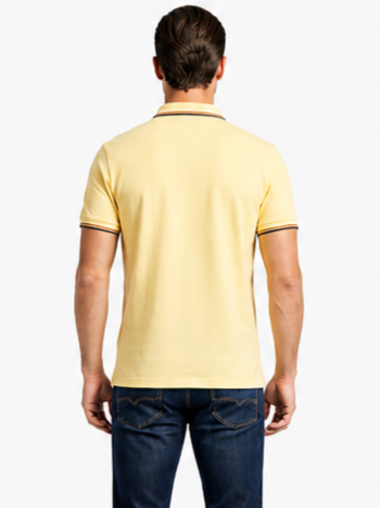Sparky Men Polo Collar Zip Yellow T-Shirt | Soft Cotton Stylish Casual Wear