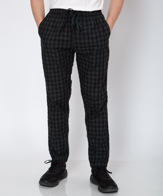 Mens Check Print Green Colour Lower