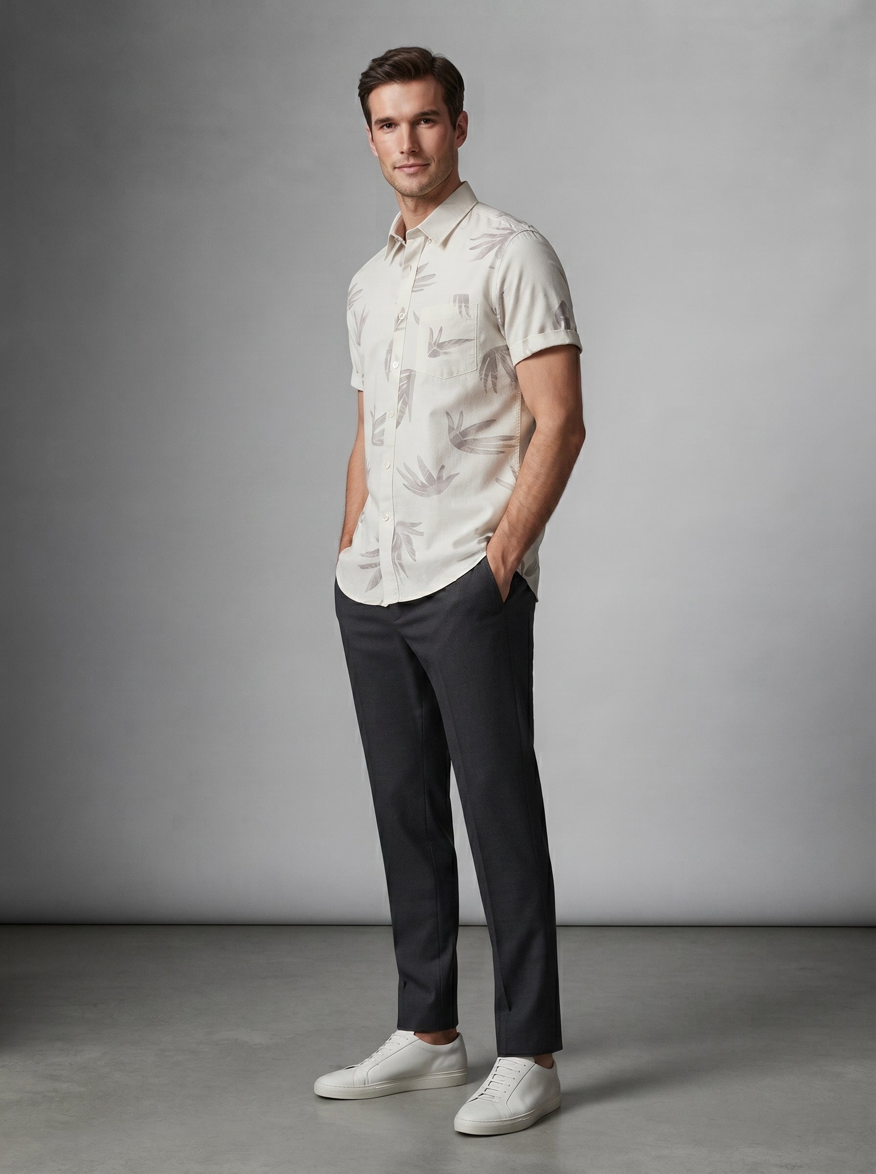 Men Premium Casual Print Half Sleeve Regular Fit Shirt