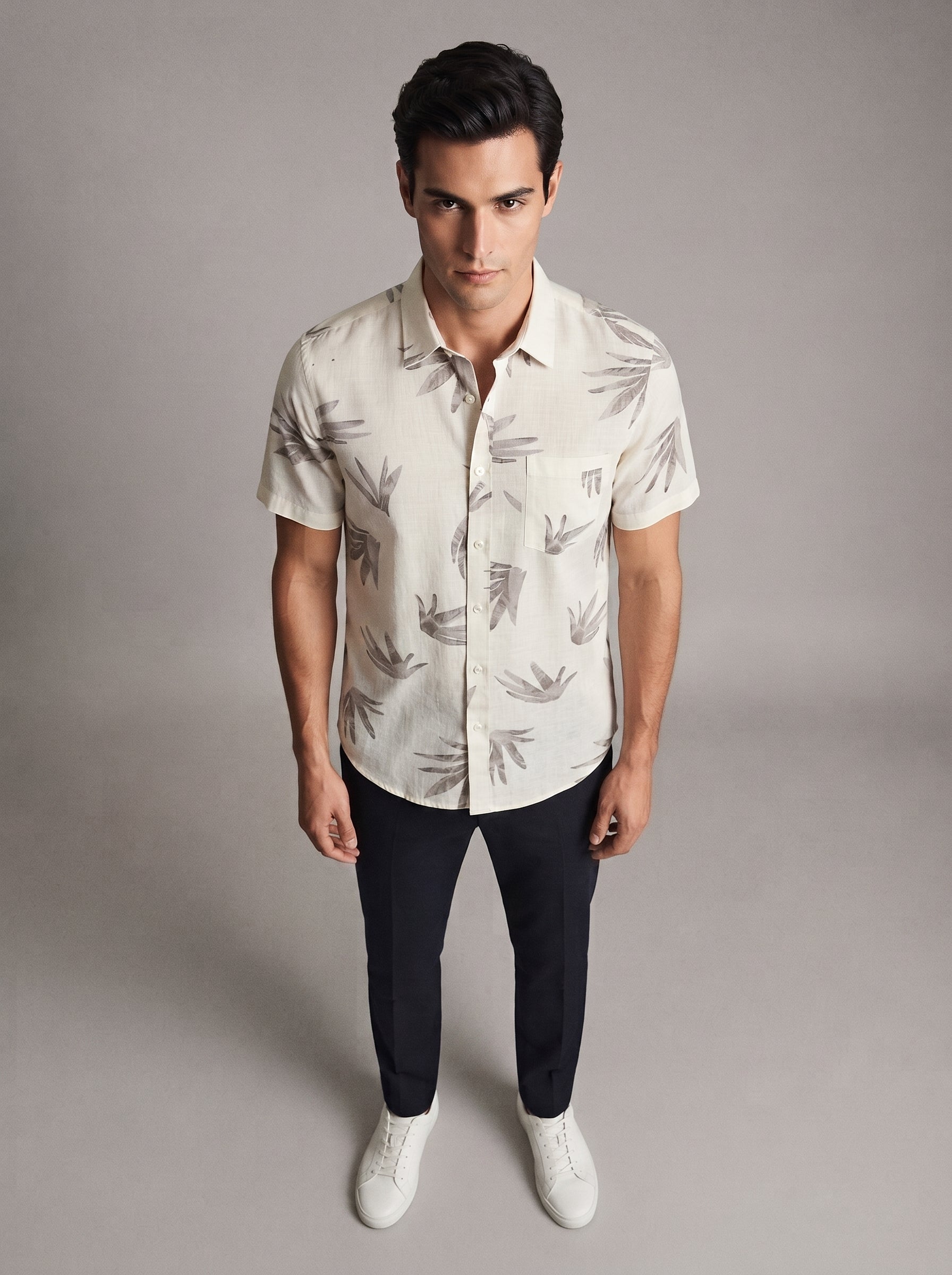 Men Premium Casual Print Half Sleeve Regular Fit Shirt
