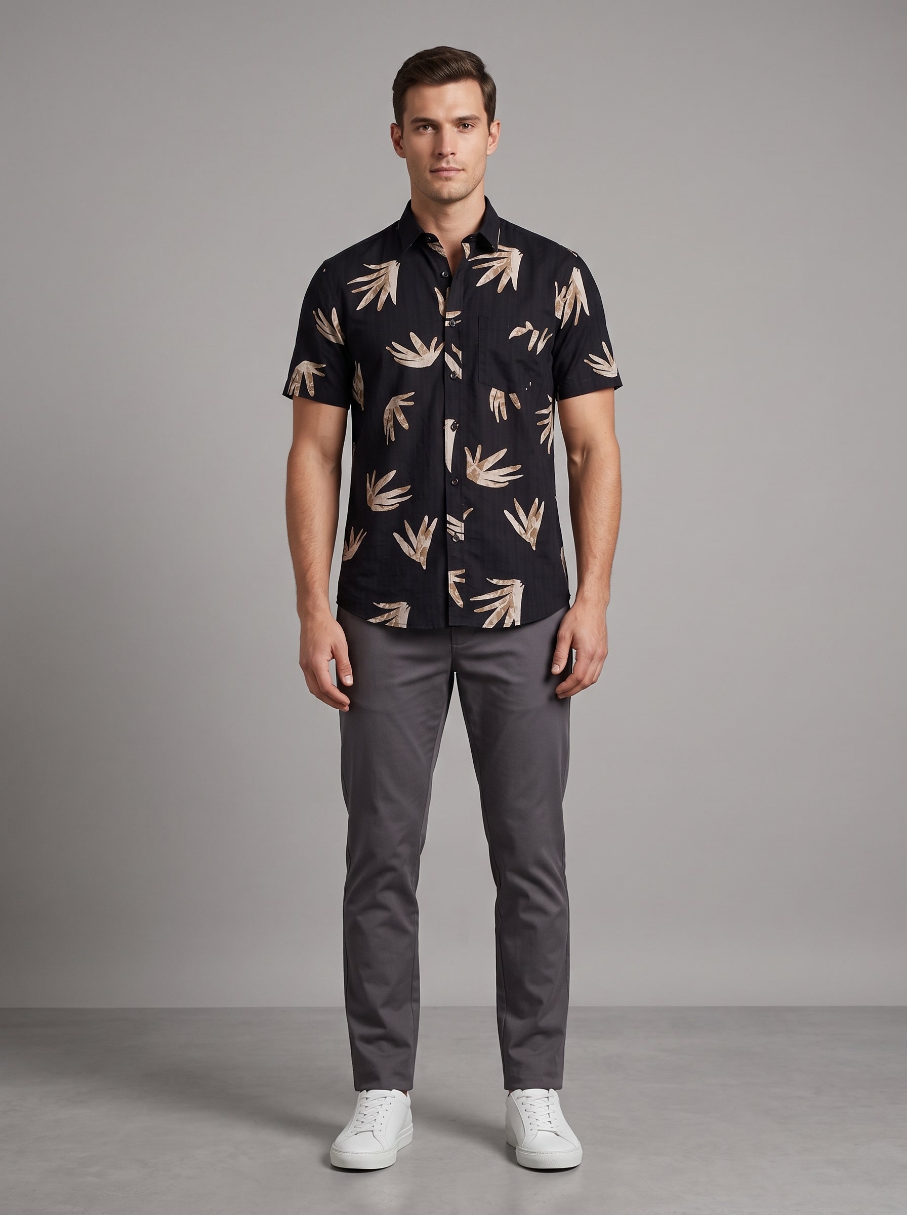 Men Premium Casual Print Half Sleeve Regular Fit Shirt