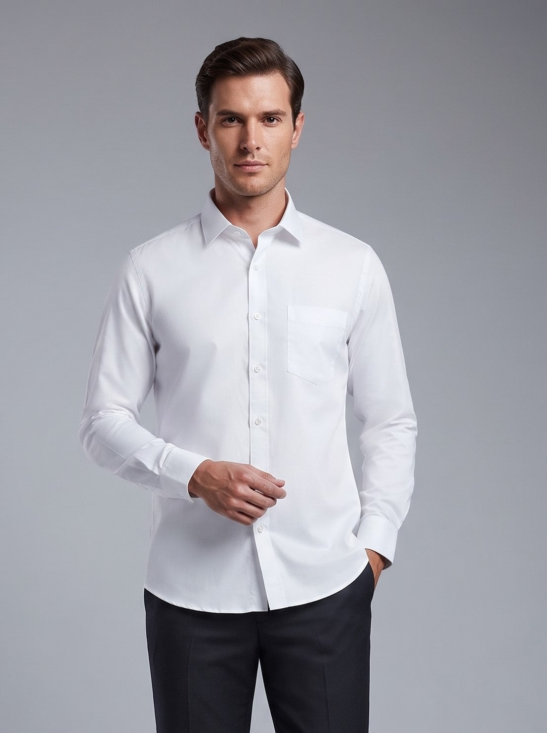 Men Premium Casual Plain Shirt Full Sleeve Regular Fit