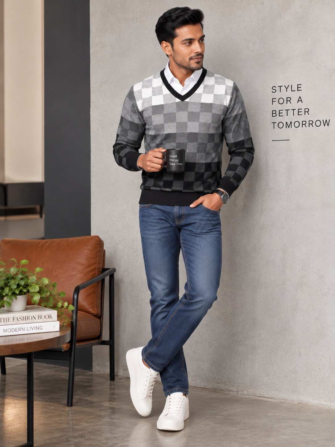 Men's Premium Full Sleeve V-Neck Sweater