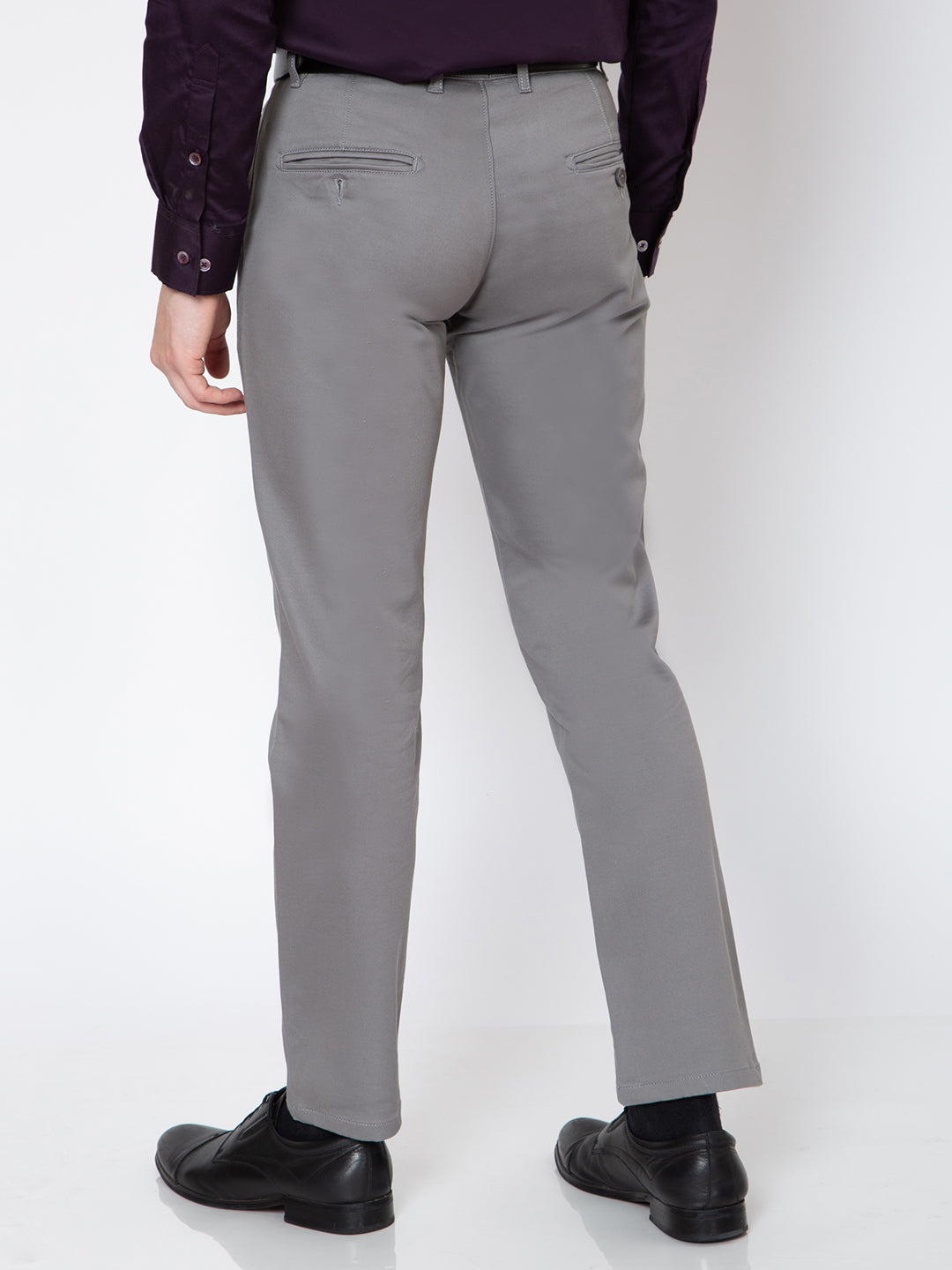 Mens Grey Color Regular Fit Trouser