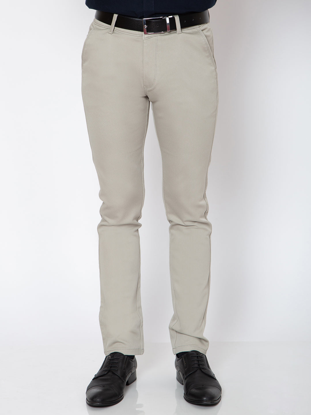 Mens Khaki Color Cotton Trouser - Main Image