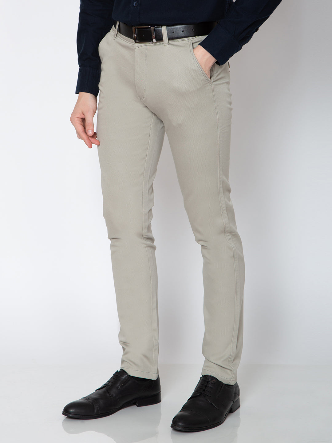 Mens Khaki Color Cotton Trouser