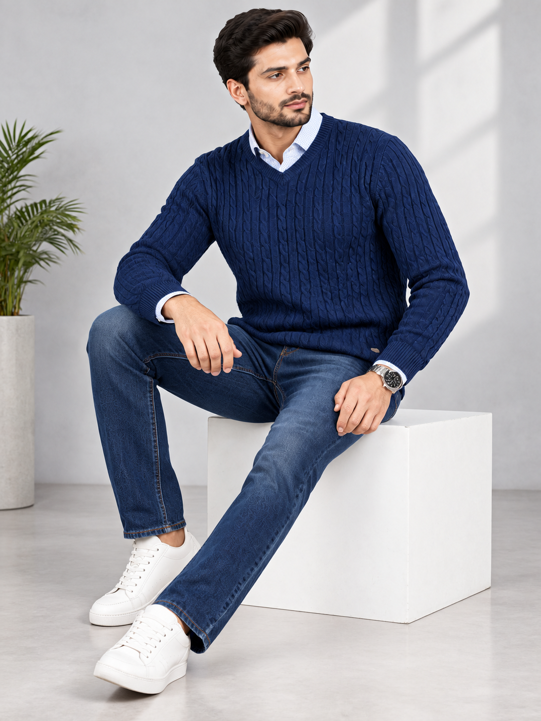 Men's Premium Full Sleeve V-Neck Sweater
