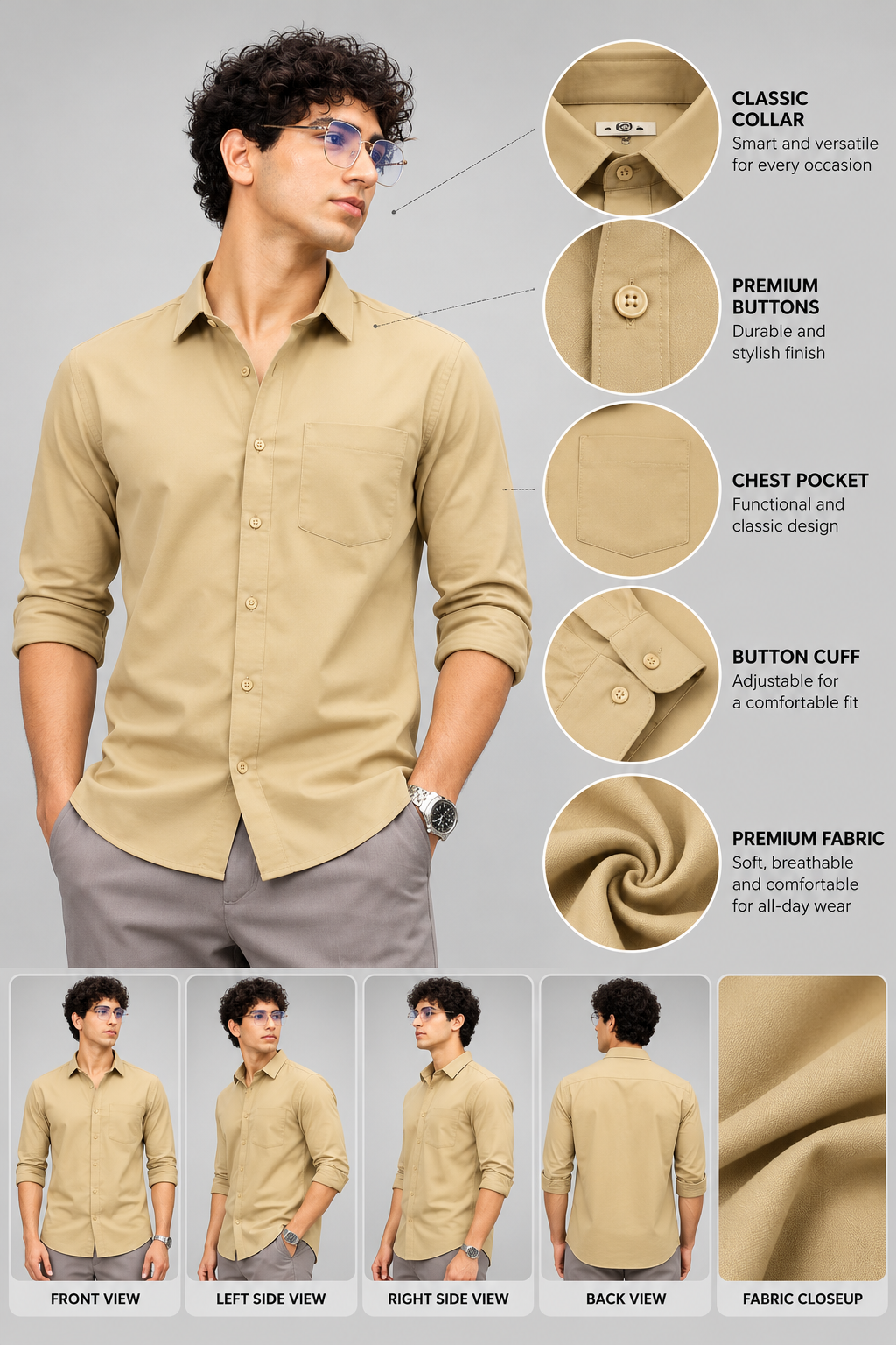 Men’s Premium Satin Formal Shirt