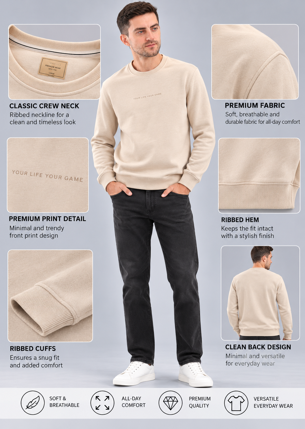 Men’s Premium Full Sleeve Sweatshirt