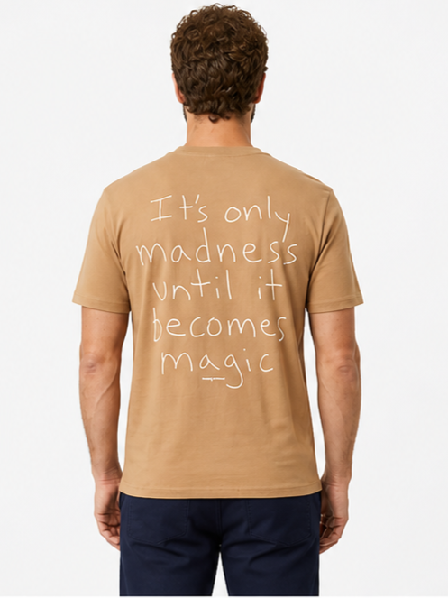 Sparky Men Camel Colour Typography T-Shirt | Premium Casual Fashion Wear