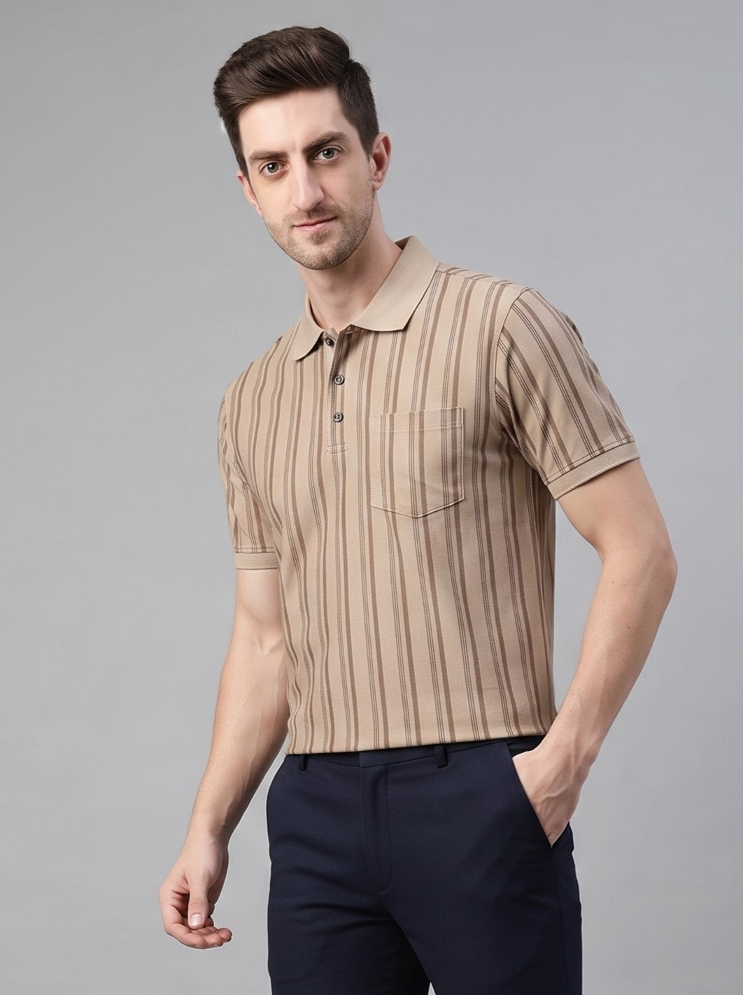Men's Casual Polo Cotton T-Shirt Regular Fit