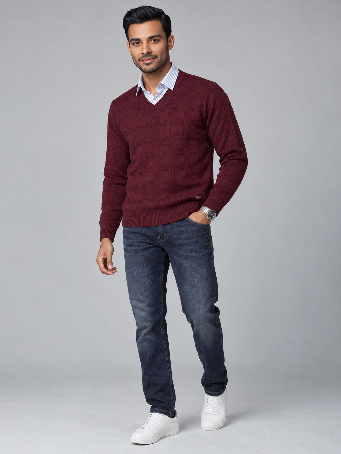 Men's Premium Full Sleeve V-Neck Sweater