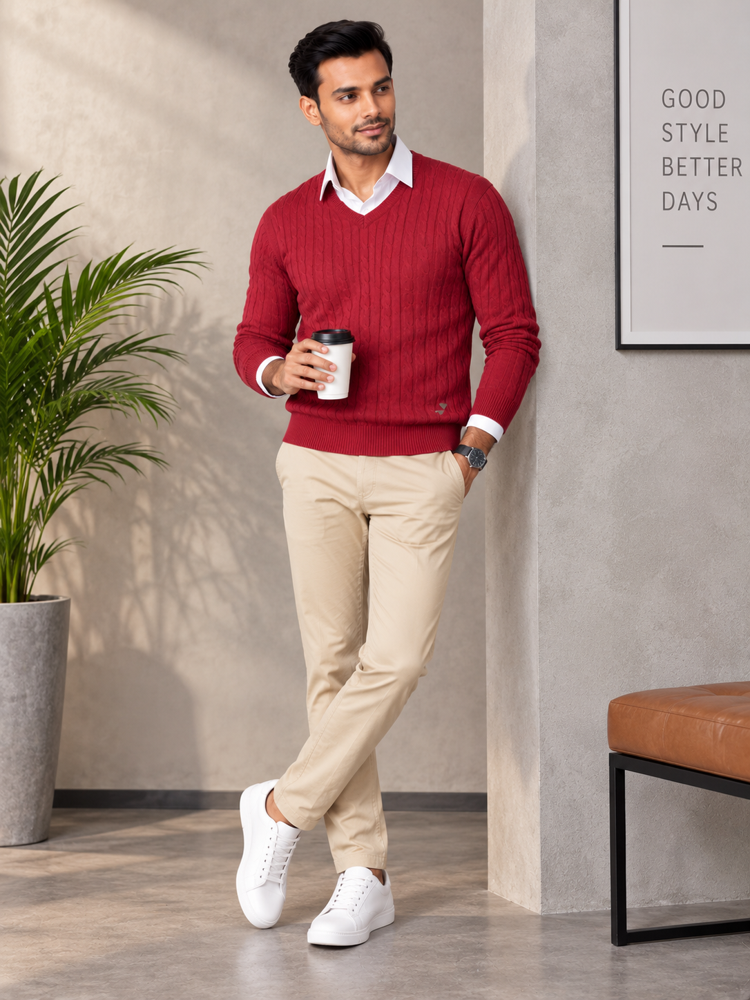 Men's Premium Full Sleeve V-Neck Sweater