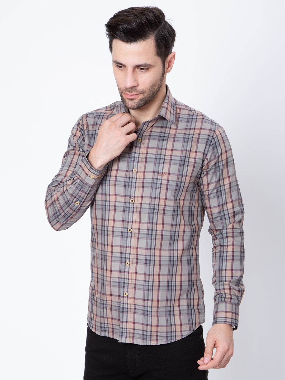 Mens Indigo Check Shirt