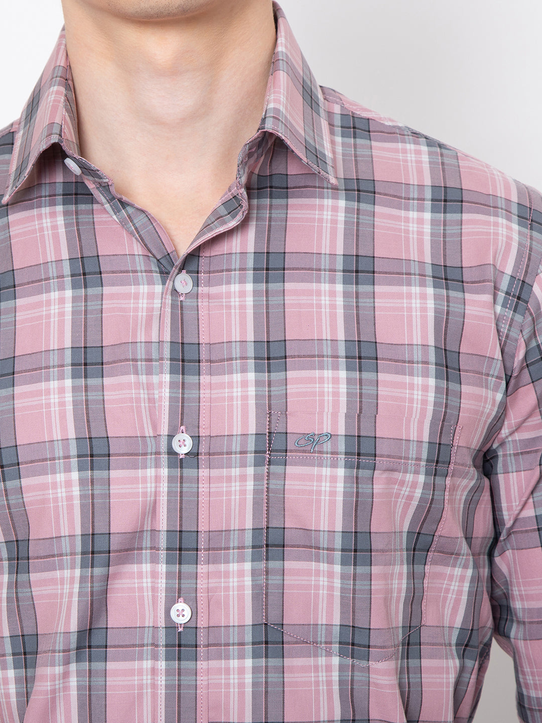 Mens Indigo Check Print Shirt