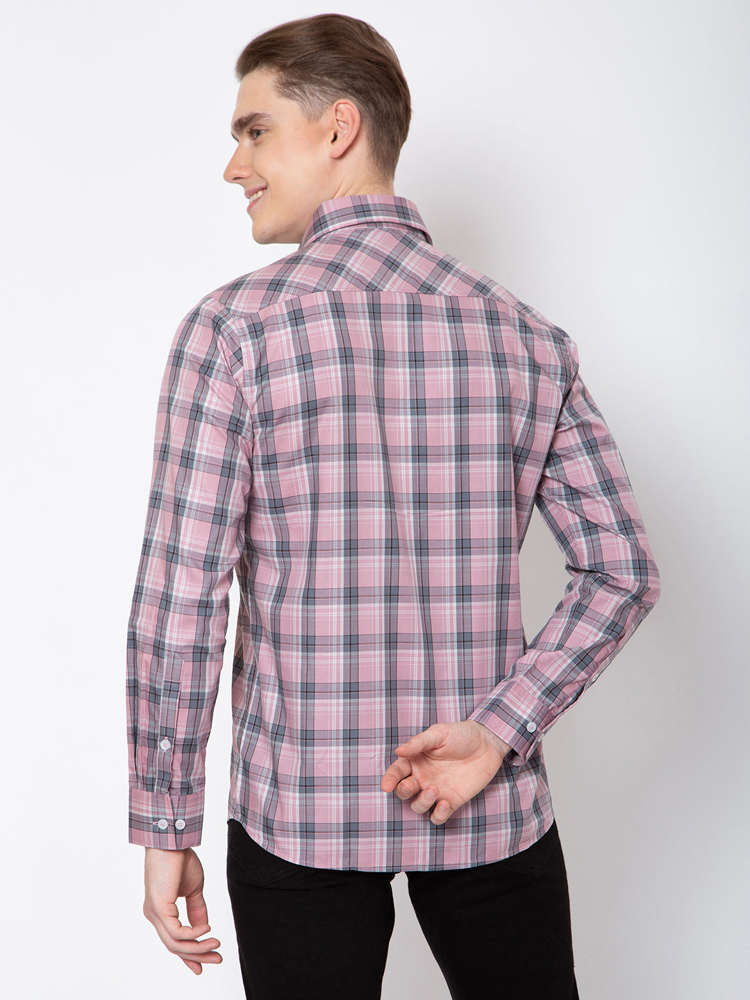 Mens Indigo Check Print Shirt