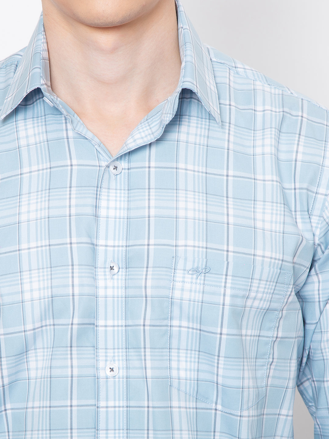 Mens Small Indigo Check Shirt