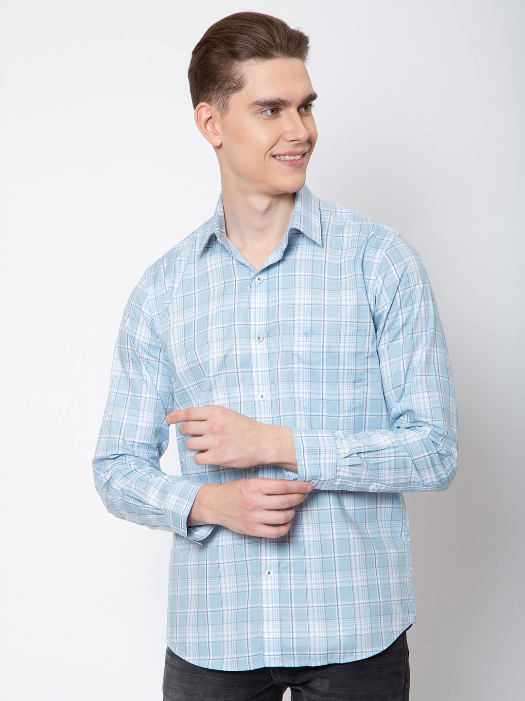 Mens Small Indigo Check Shirt