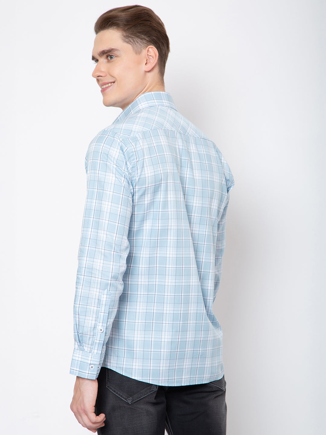 Mens Small Indigo Check Shirt