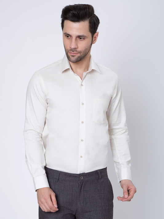 Mens Plain Cream Color Shirt