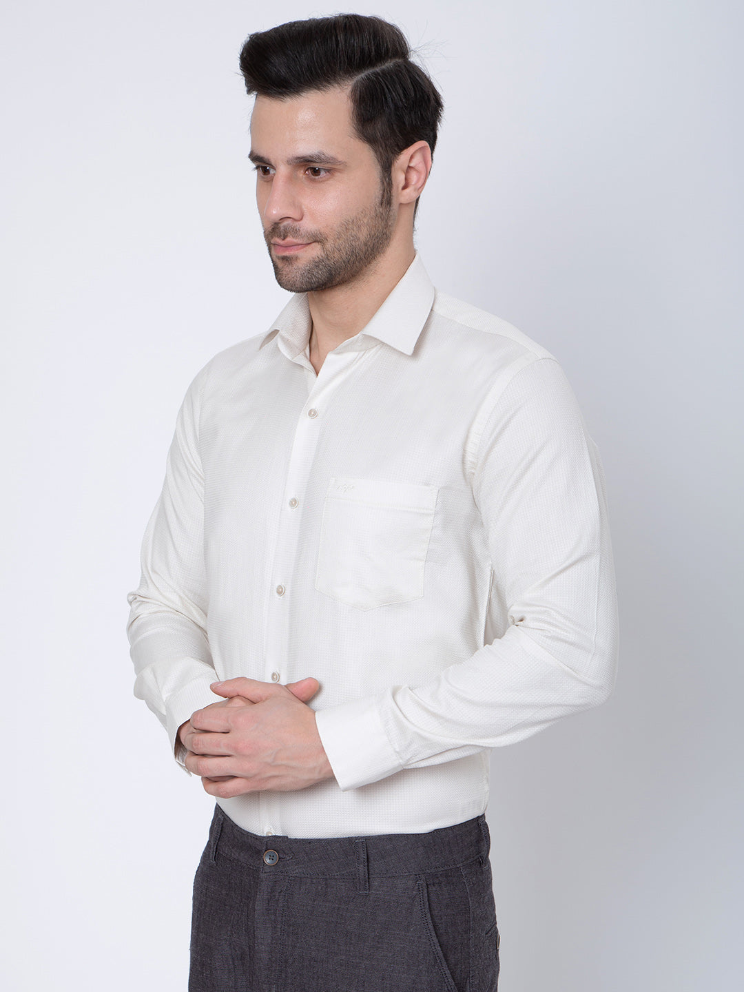Mens Plain Cream Color Shirt