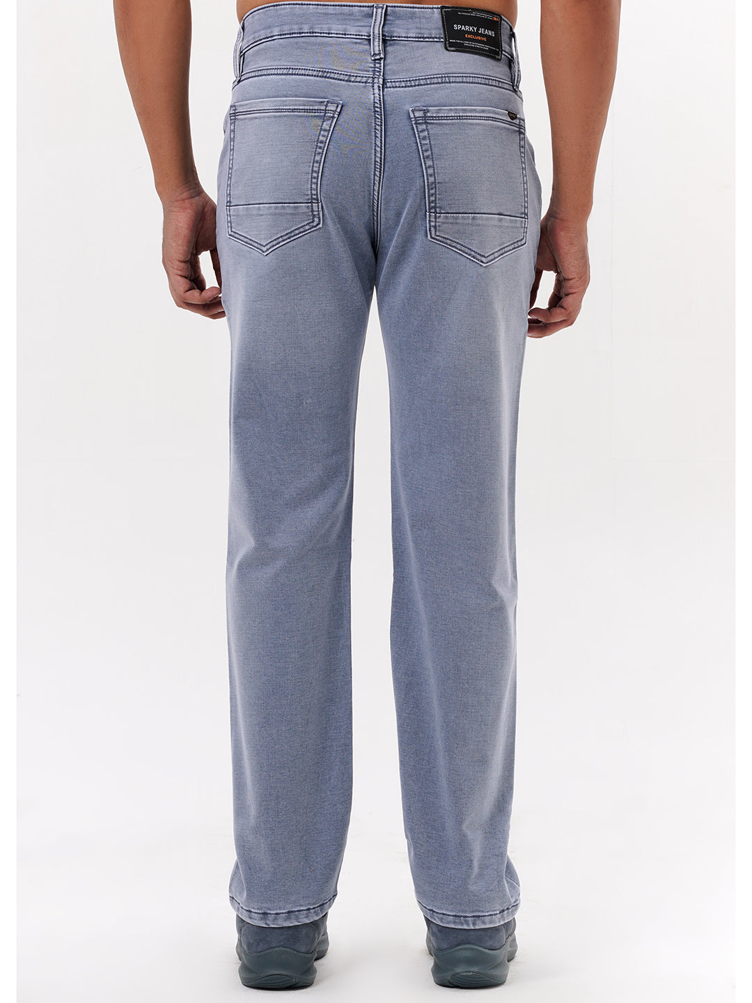 Men Light Grey Straight Fit Denim