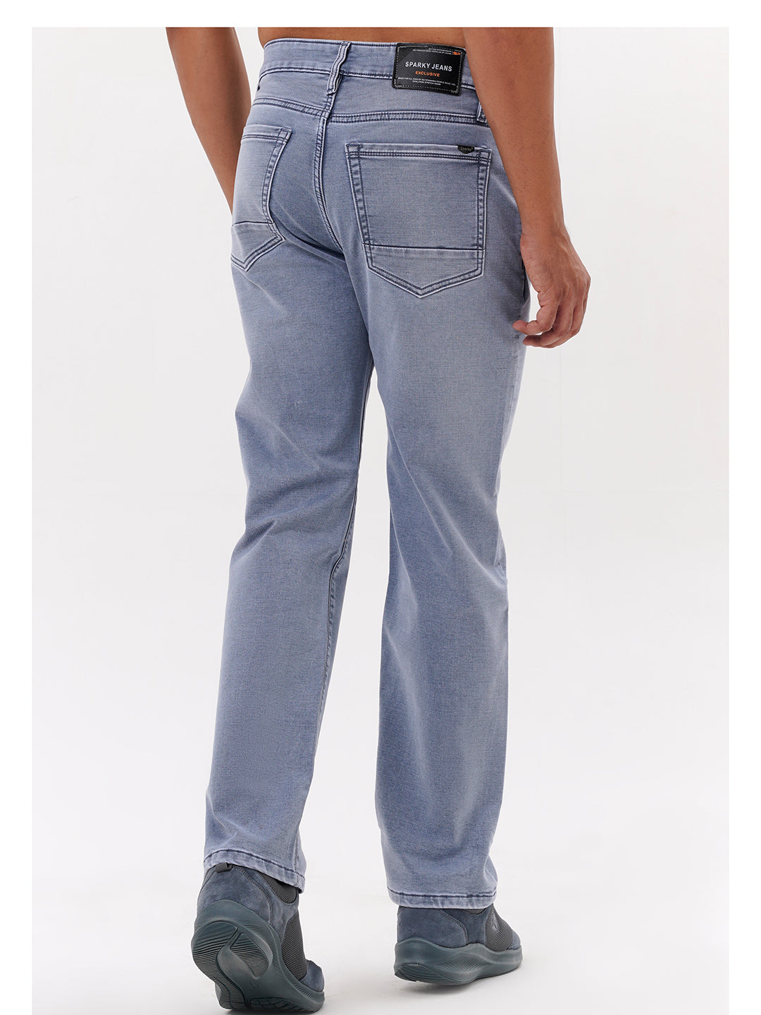 Men Light Grey Straight Fit Denim