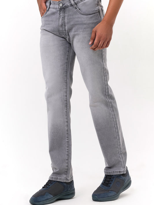 Men Mid Grey Straight Fit Denim