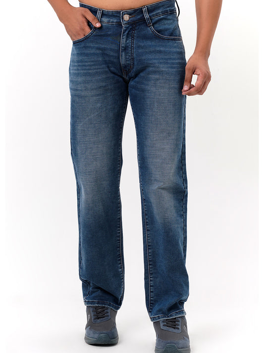 Men Light Blue Straight Fit Denim